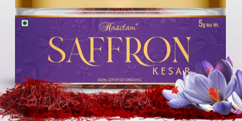 Hasitam 5gm Pure Original Kashmiri Saffron (Kesar/Kumkuma Puvvu)