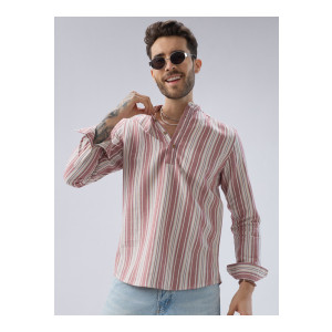 VASTRADO Men Striped Thread Work Kurta