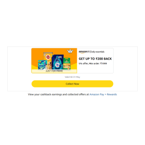 Get 5% Cashback Upto Rs.200 On Daily Essentials Order