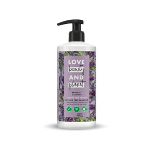 Love Beauty & Planet Argan Oil and Lavender Sulfate Free Smooth and Serene Shampoo   No Parabens   No Dyes   400ml