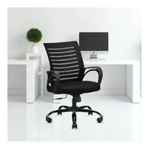 IAFA FURNITURE&reg; Diego Mid-Back Mesh Office Chair | 3 Year Warranty | Ergonomic Study | Computer Chair with Revolving Base | Tilting & Height Adjustable Mechanism | Heavy-Duty Metal Base (Black) (DIY) [Coupon]