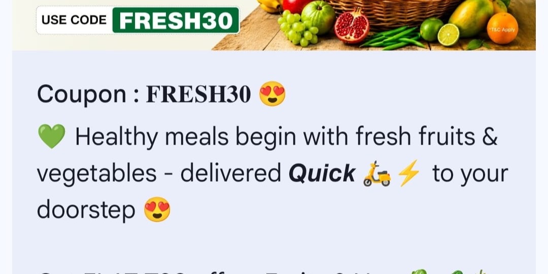 JioMart Happy Hour Coupon – ₹30 Off on Orders Above ₹199