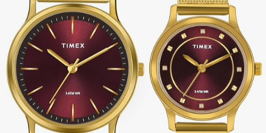 TIMEX Analog Watch for Couples - Round Dial, Water Resistant Pair Wrist Watches