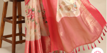 Silk Land Woven Kalamkari Art Silk Chanderi Digital Print Saree – Elegant Traditional Wear