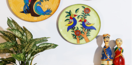 Amazon basics metal decorative wall plates set of 3 worli art gift items