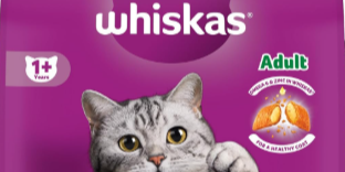 Whiskas Adult Dry Cat Food, Tuna Flavour, 3 kg   Complete Nutrition for Cats (1+ Years)