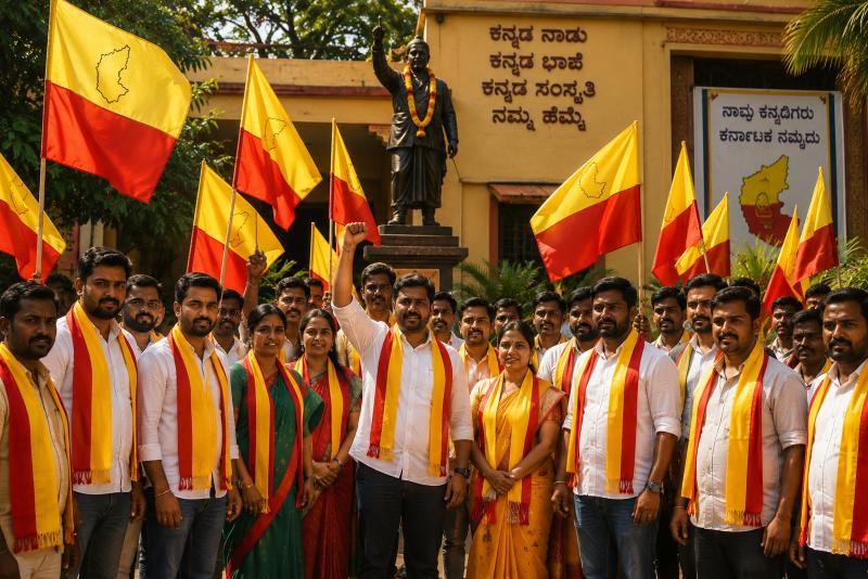 Karnataka Kannada Rakshana Sene in Peenya Industrial Area, KA