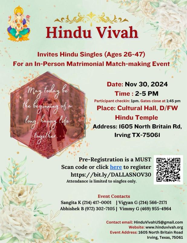 Hindu Vivah- Matrimonial Match-Making Event