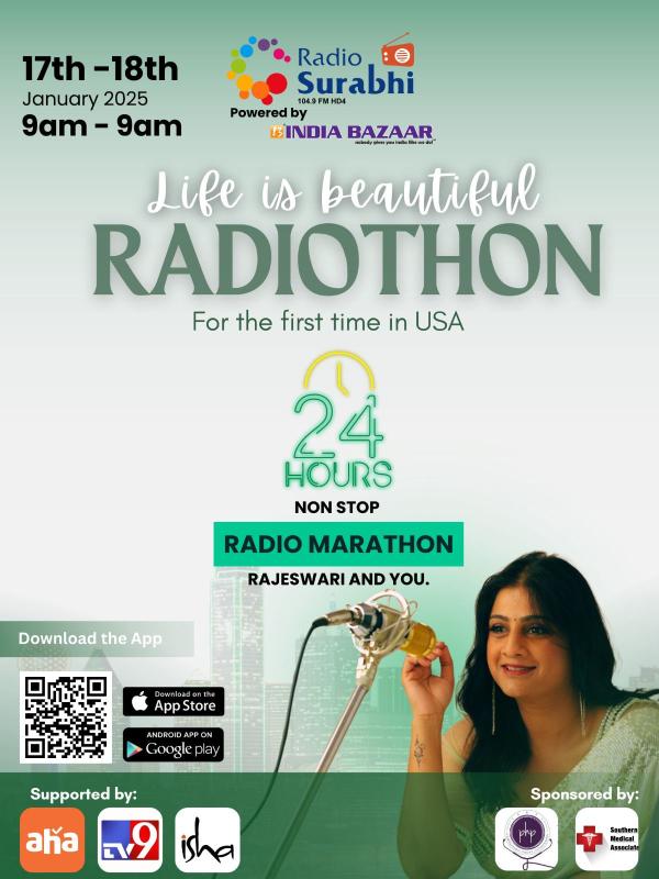 Radio Surabhi presents the FIRST ever Telugu Radiothon in the USA!