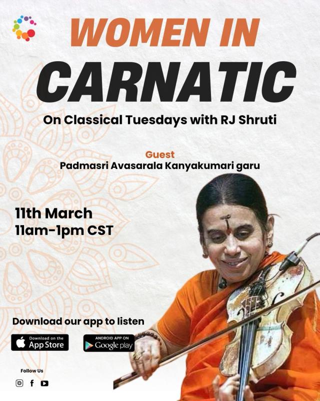 WOMEN IN CARNATIC On Classical Tuesdays with RJ Shruti - Event in Dallas