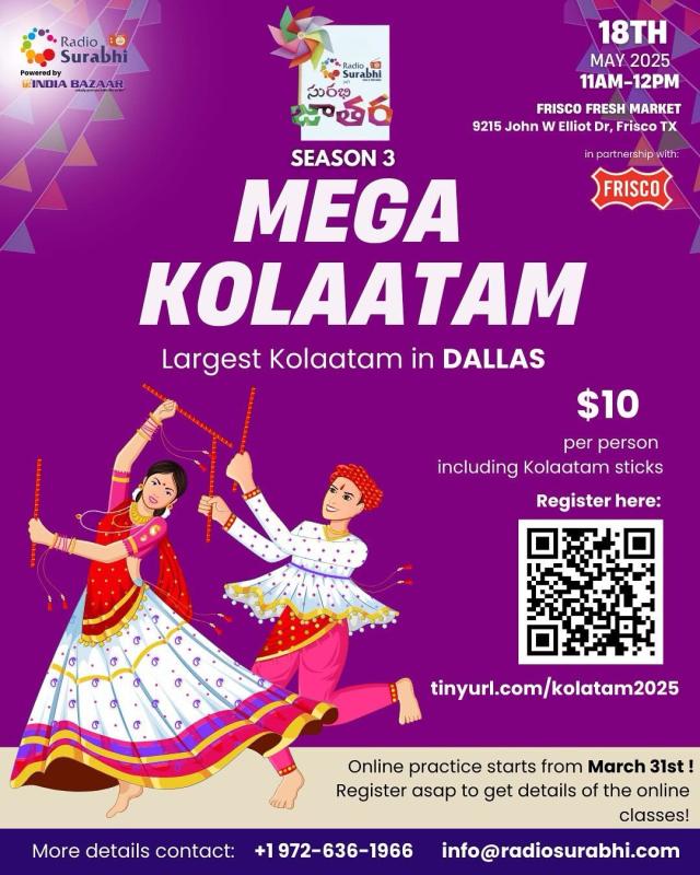 Experience the Biggest Kolaatam Dance Event in Dallas – Mega Kolaatam Season 3!