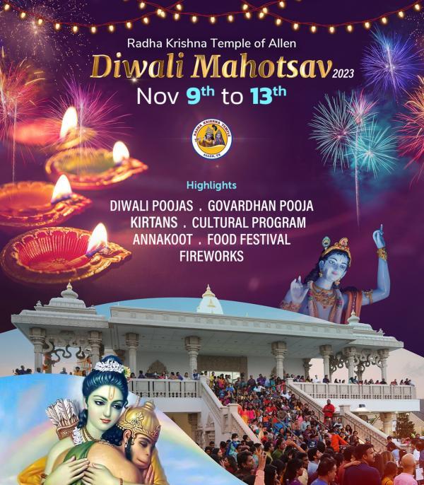 Diwali Mahotsav by Radha Krishna Temple of Dallas