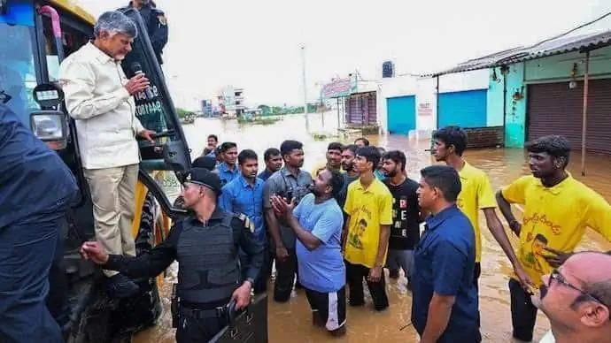 Historic Flood Response in Vijayawada Chandrababu Naidu's Innovative Measures and Record-Breaking Efforts