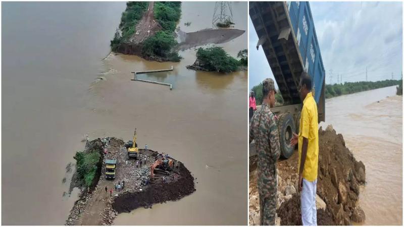 Vijayawada Flood Crisis Government Successfully Plugs Budameru Canal Breaches