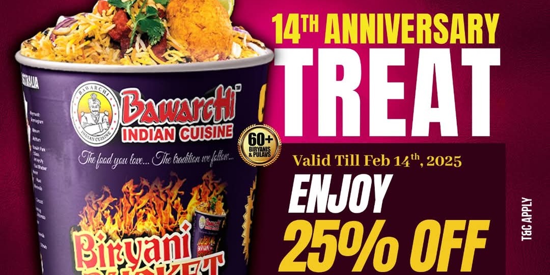 14th Anniversary Treat at Bawarchi Indian Cuisine! 🎉