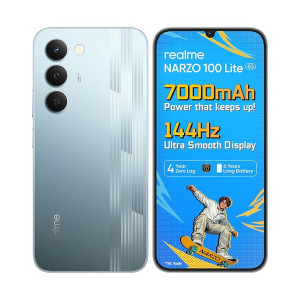 realme narzo 100 Lite 5G (Frost Silver,4GB+128GB) | 7000mAh Titan Battery | 4 Years, Zero Lag | 144 Hz Ultra Smooth Display | 6 nm Octa-core 5G Chipset | Color Pop Design | VC Cooling