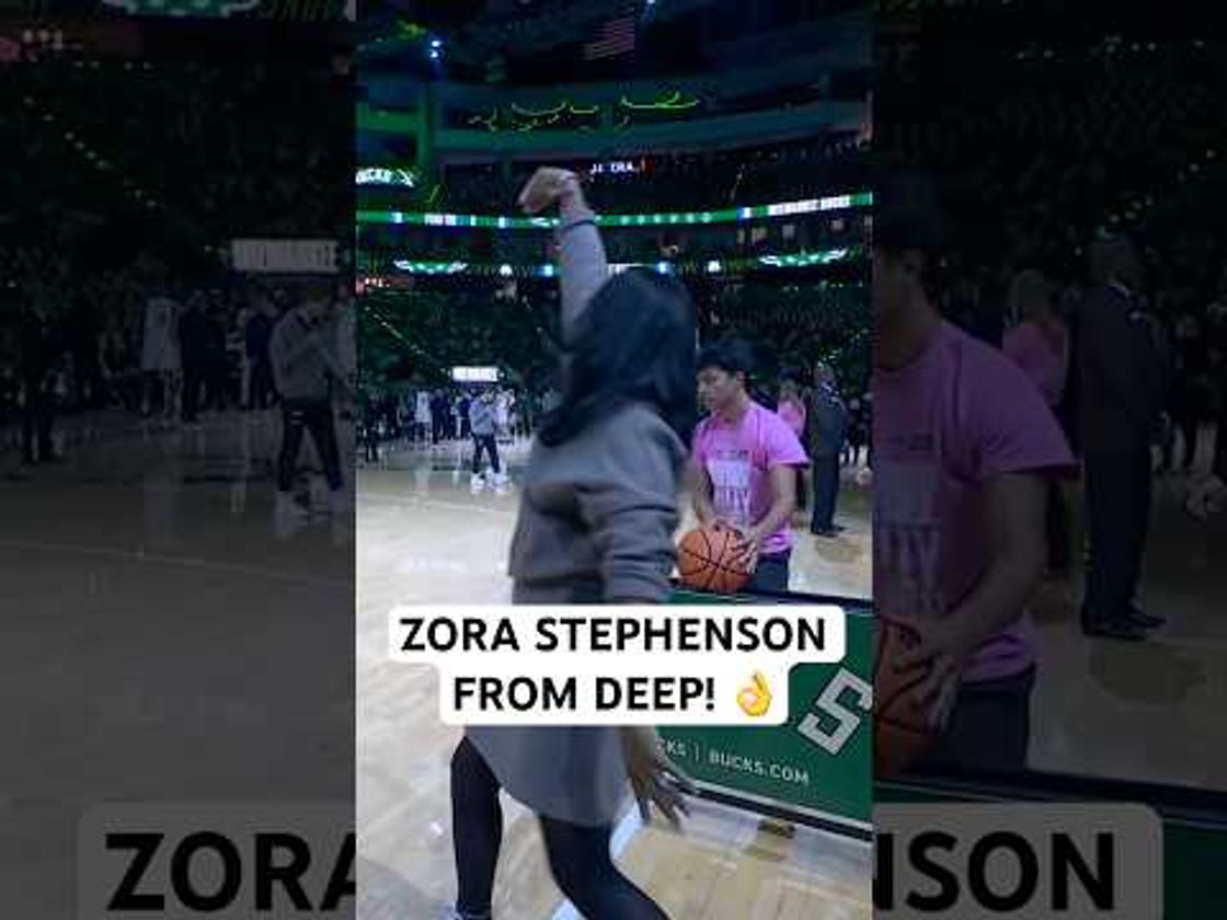 NBC sideline reporter participates in 3pt contest during a timeout