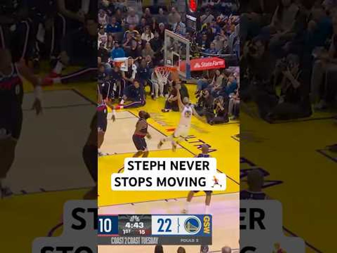 Steph Curry goes back door for the tough layup