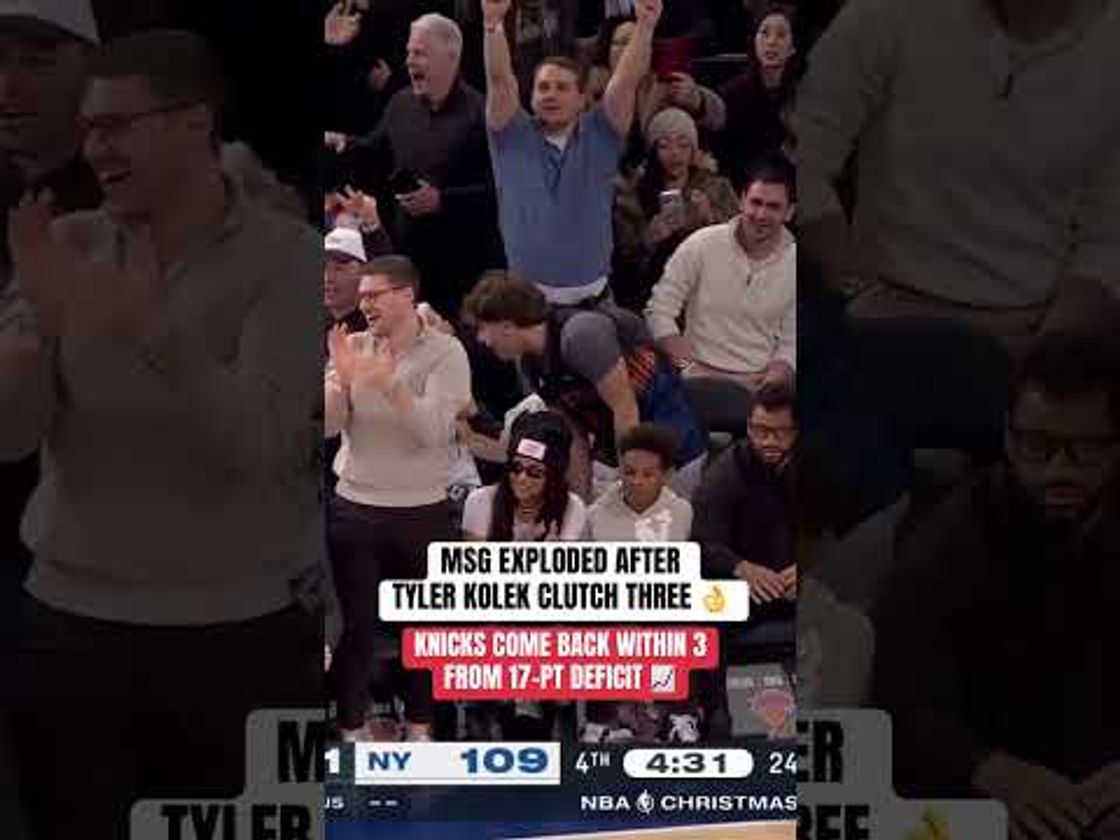 Tyler Kolek drills the 3 to cut the lead to 3 points and MSG is LOVING it 🤩