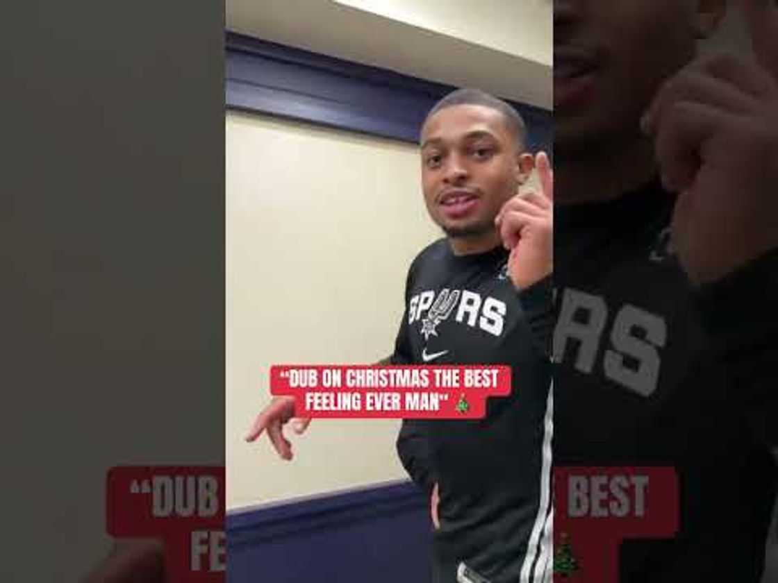 Spurs celebrate after a big #NBAXmas win ‼️🎄🤩