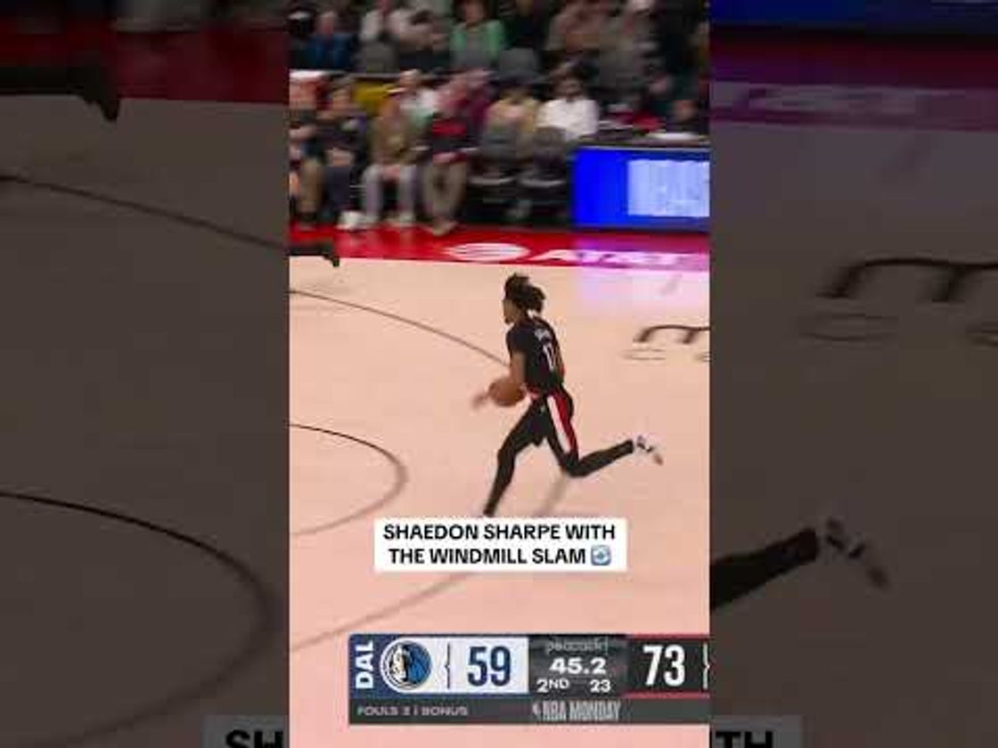 Shaedon Sharpe rocks the rim with a windmill slam 😤