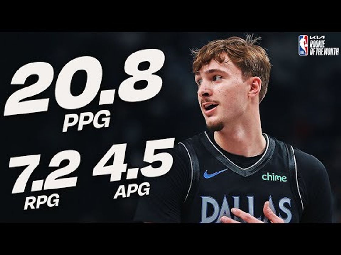 Cooper Flagg Named @kia Western Conference Rookie of the Month for January