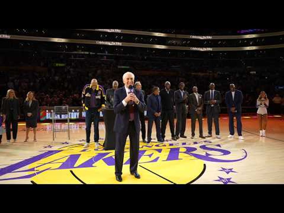 Lakers Honor Pat Riley During Emotional Halftime Ceremony