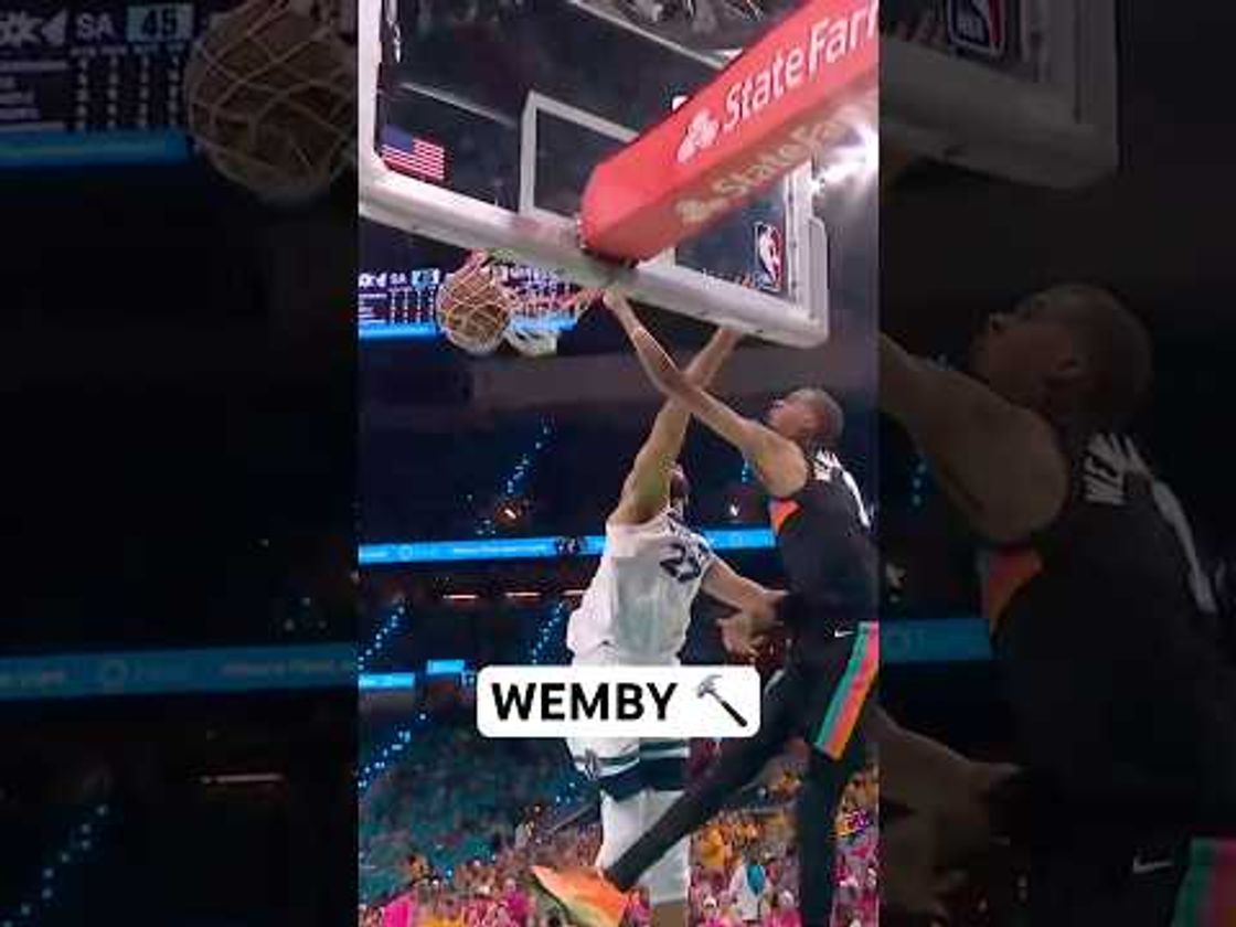 Wemby gets to the rim with force!