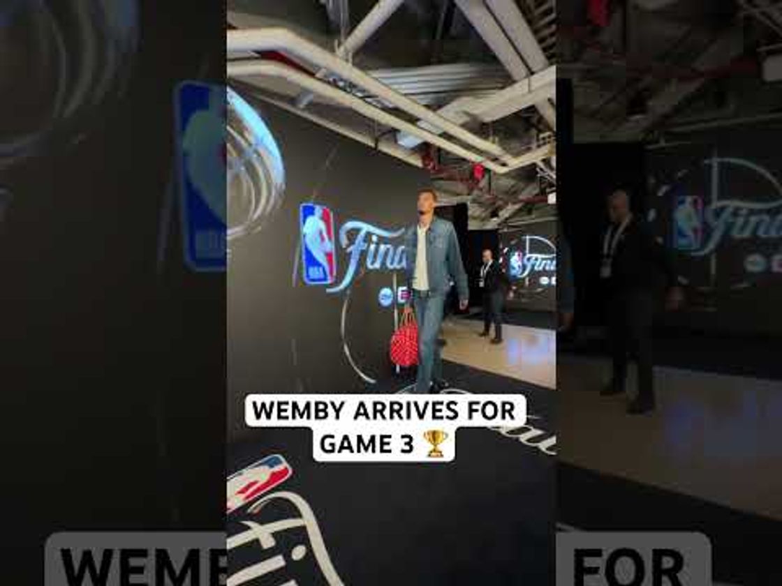 Wemby arrives for Game 3 of the NBA Finals