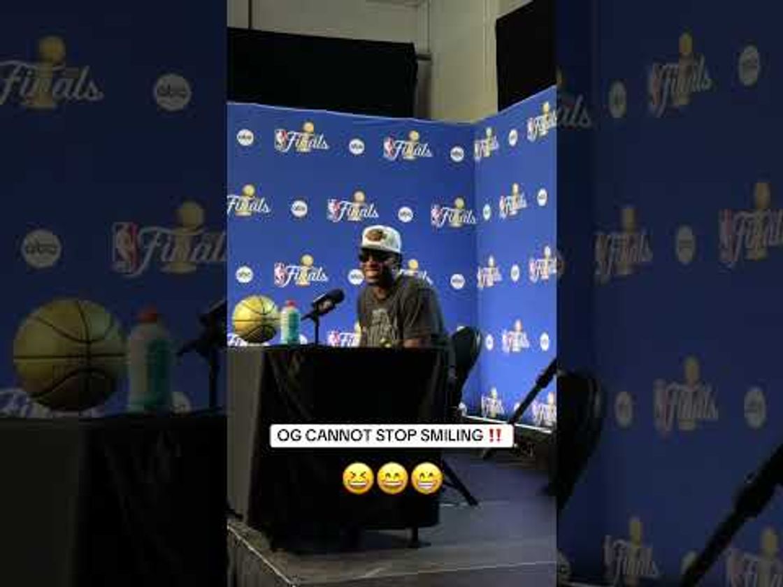 OG is smiling for a VERY good reason 🏀 🏆