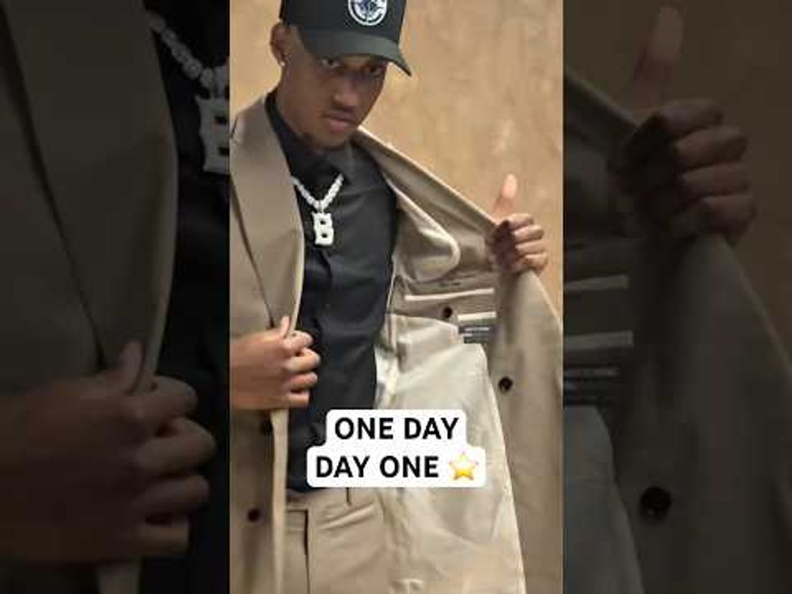 Baba Miller with an inspiring message inside of his jacket for the 2026 NBA Draft