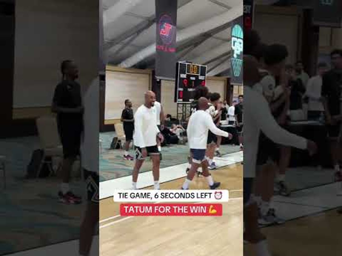 Jayson Tatum with the walk off winner against the high-schoolers at Elite Camp in Las Vegas! 🔥