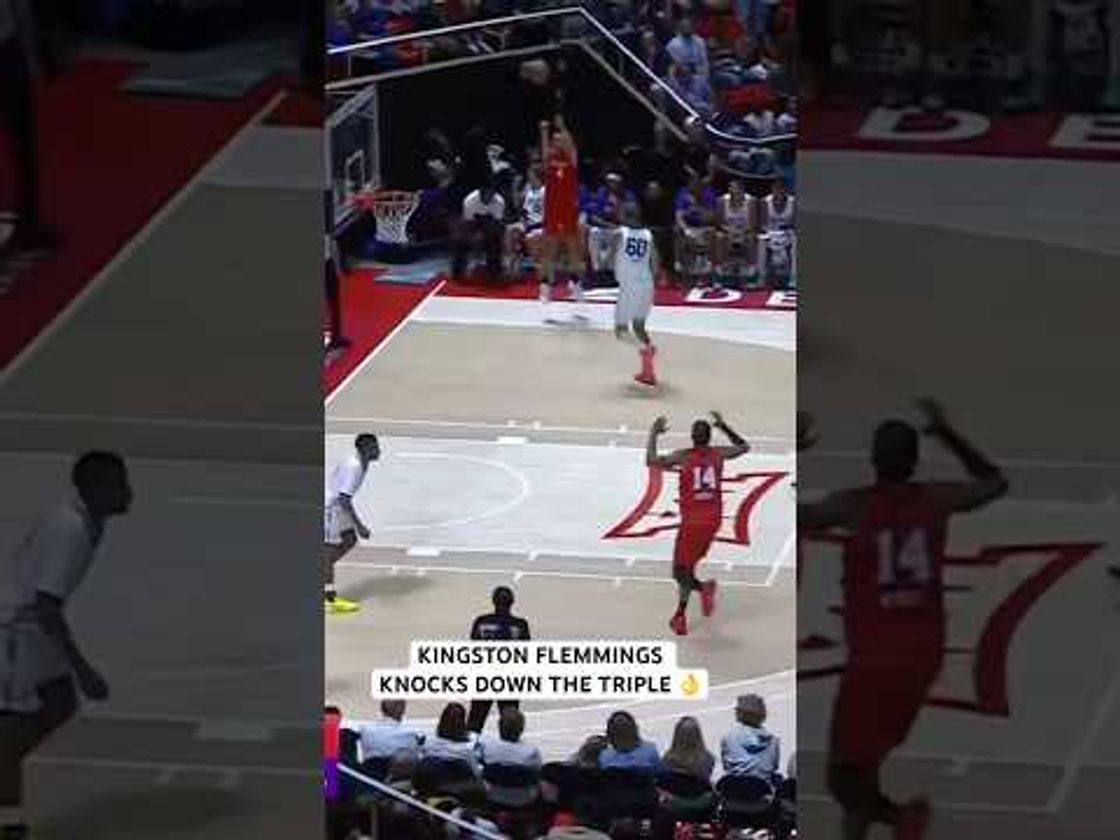 Kingston Flemmings knocks down the triple for his first NBA summer league basket 👌