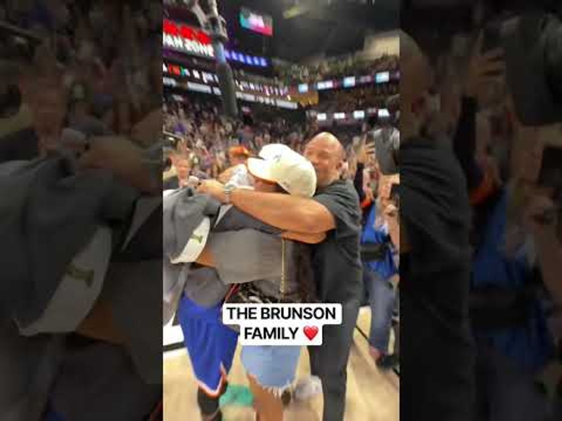 Emotional embraces all around after Jalen Brunson became an NBA Champion 🥹