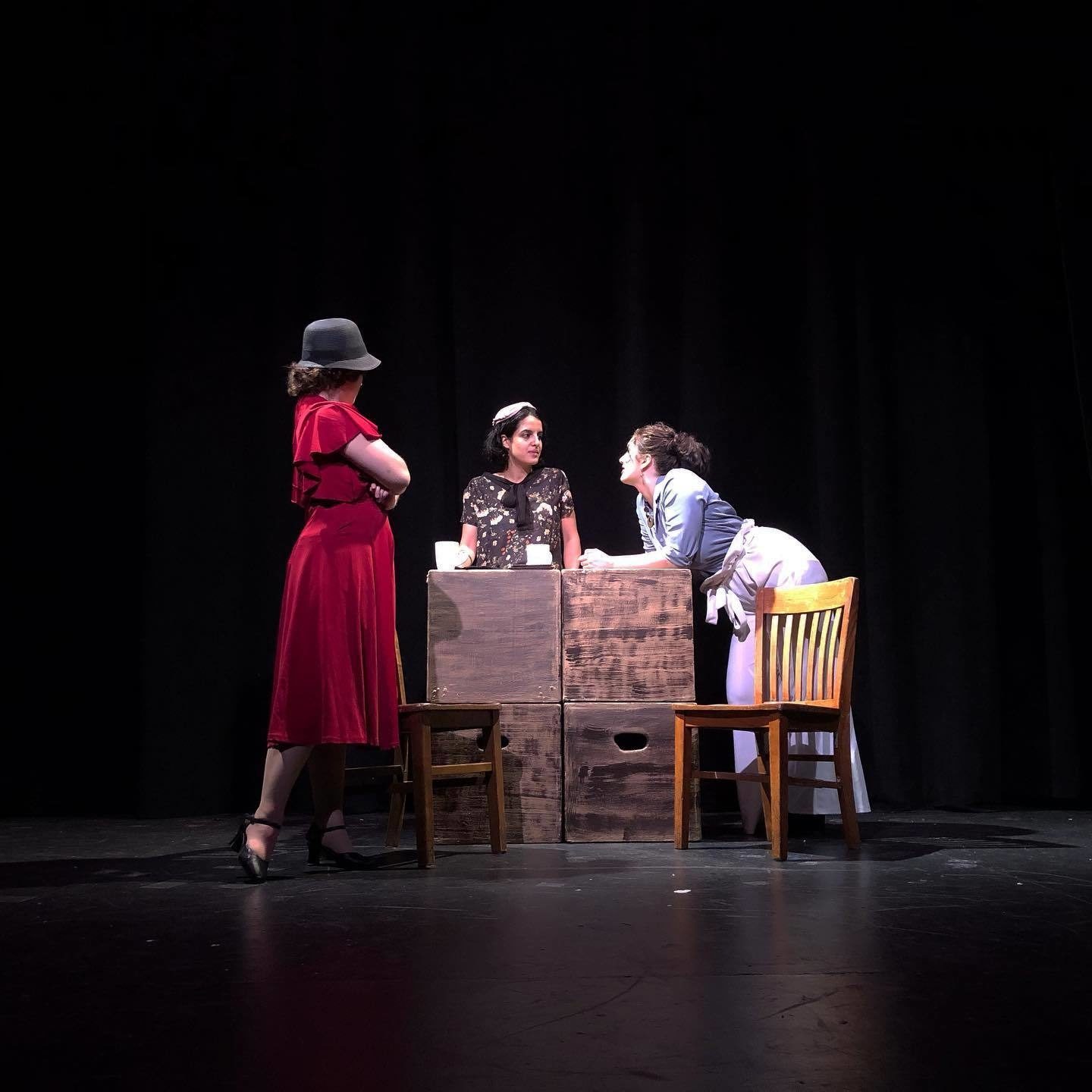 <p>Tessa Ramirez-Keough as Toiba, Nahar Aminov as Hanna, and Anja Avsharian as Malka in Broadway Bound Theatre Festival’s August 2019 production of <em>The Argentinian Prostitute Play</em></p>