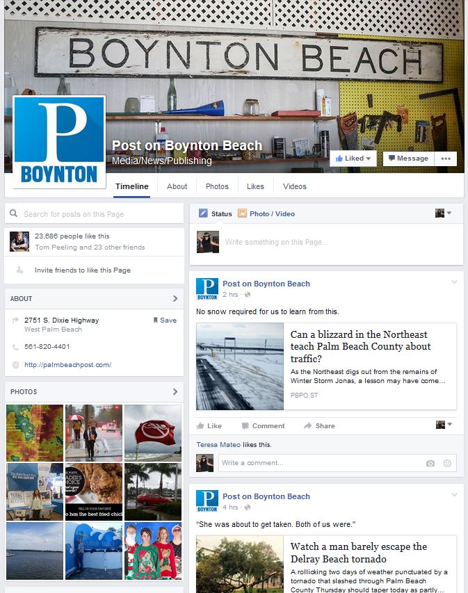 The Palm Beach Post's Community Facebook Campaign
