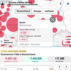 Funke’s Pandemic Coverage with Dashboards: Coronavirus Monitor ICU Monitor, Vaccination Monitor, and Additional Tools