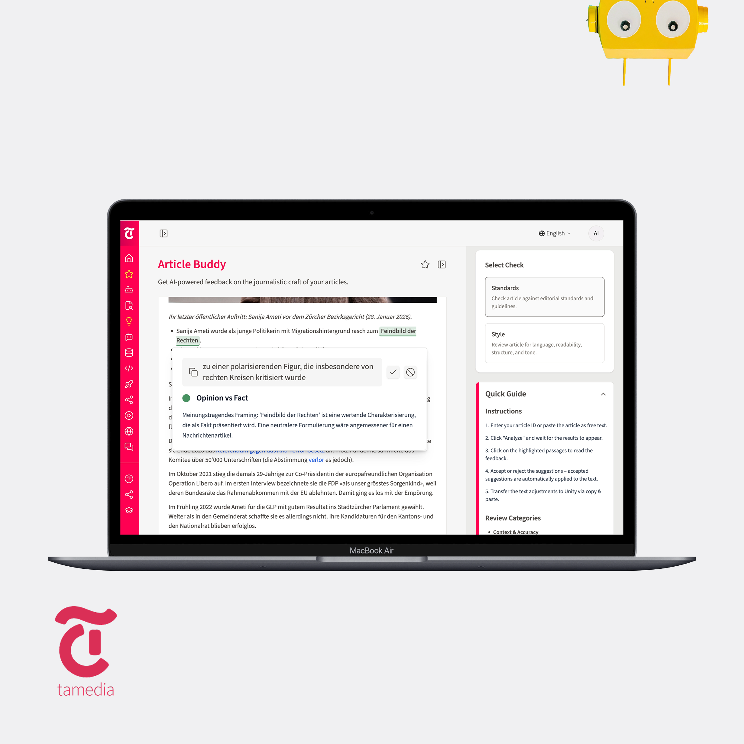 Article Buddy: An AI-based sparring partner that never gets tired