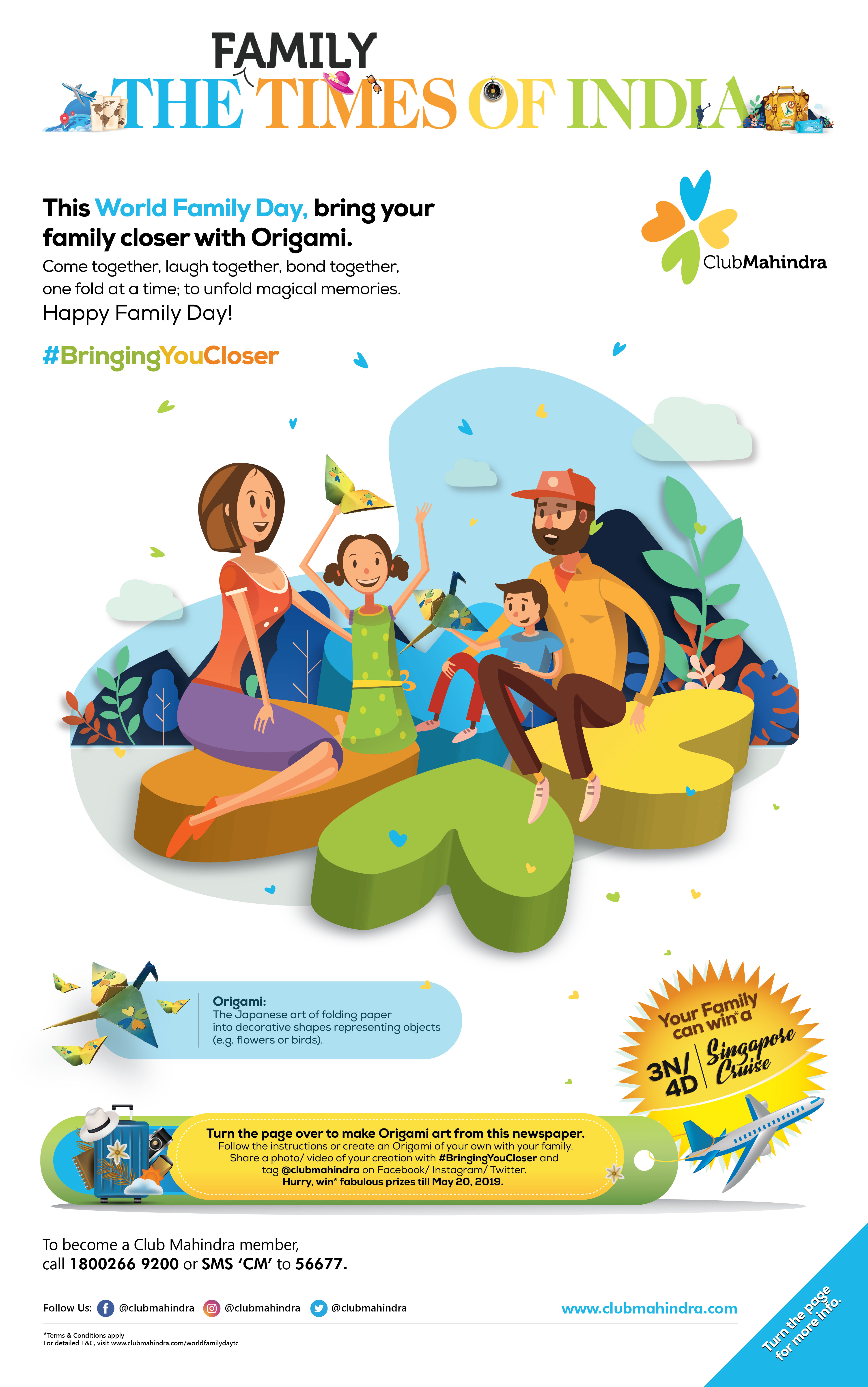 The Origami Newspaper for Club Mahindra