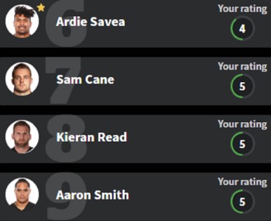 My All Blacks Ratings