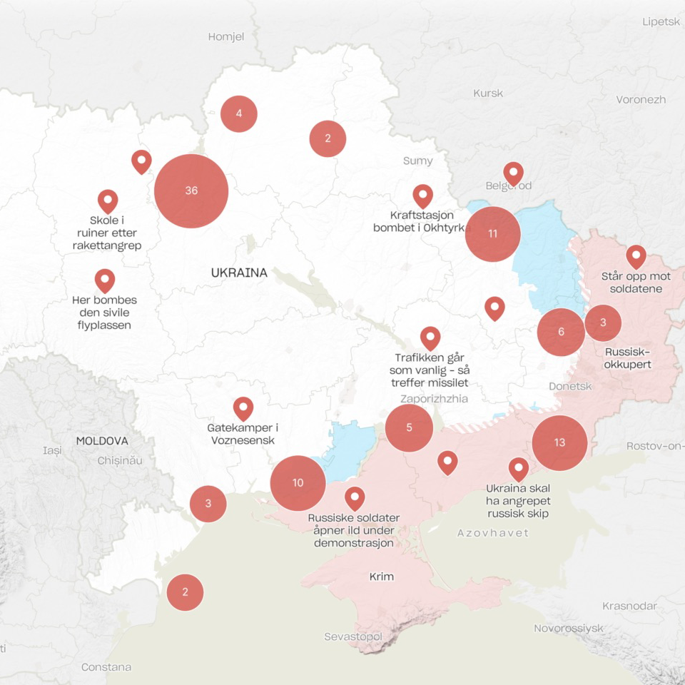 VG's interactive map of Ukraine