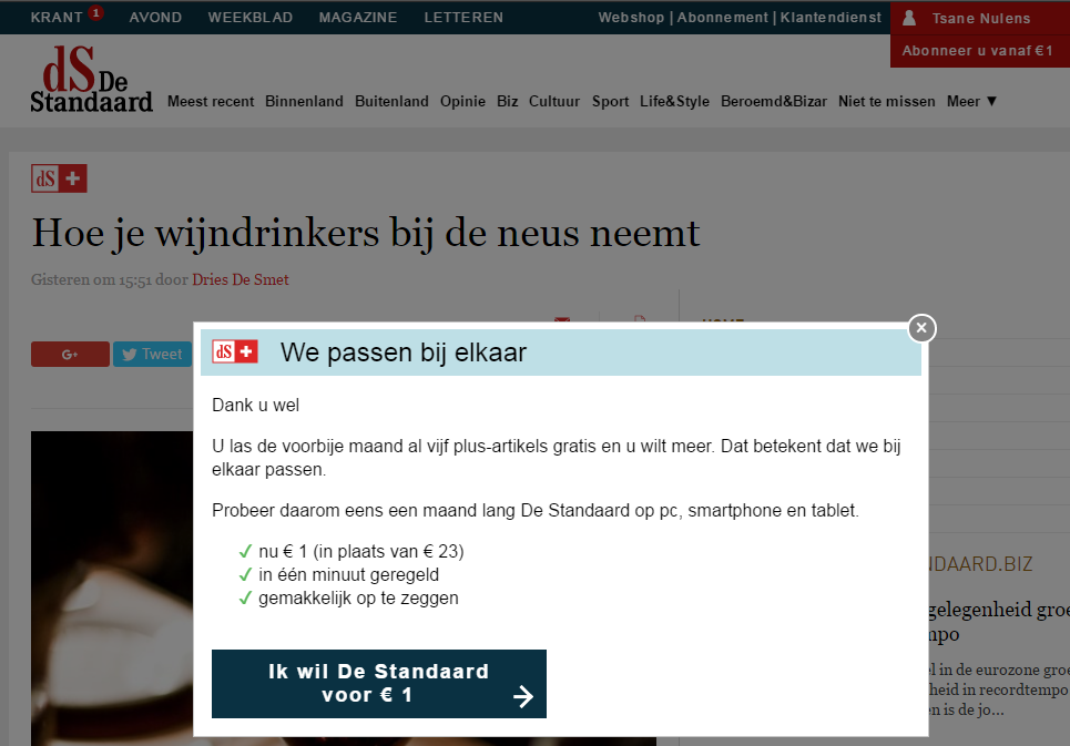 The Porous Paywall of De Standaard