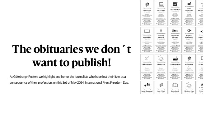 Pressfreedom day - The obituaries we don´t want to publish!