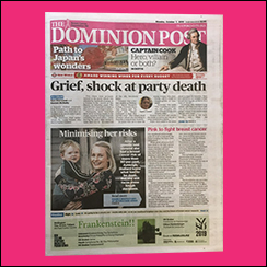 The Dominion Post goes pink to support Breast Cancer Foundation NZ