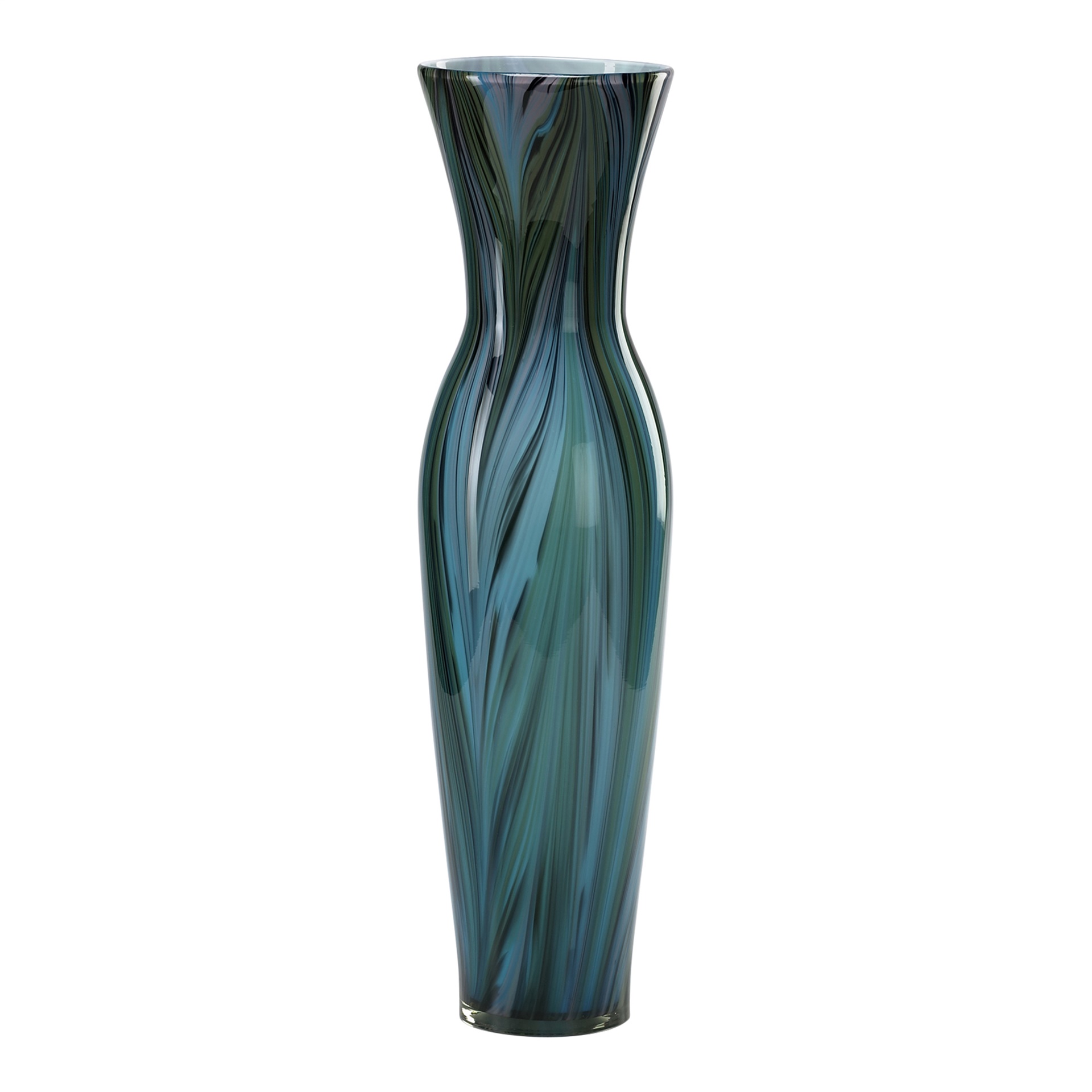 Tall Peacock Feather Vase