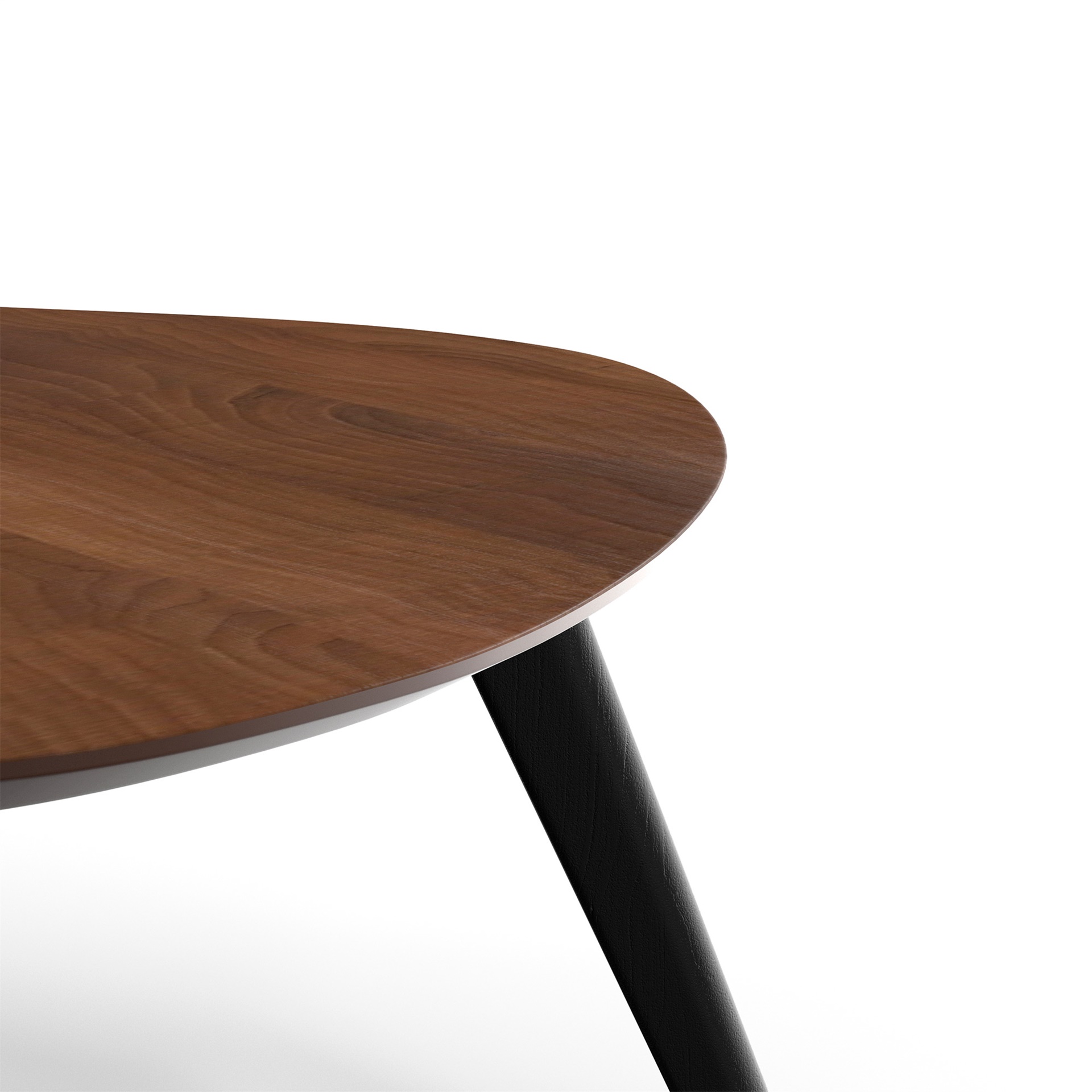 Kidney Shaped Coffee Table (Walnut / Black)