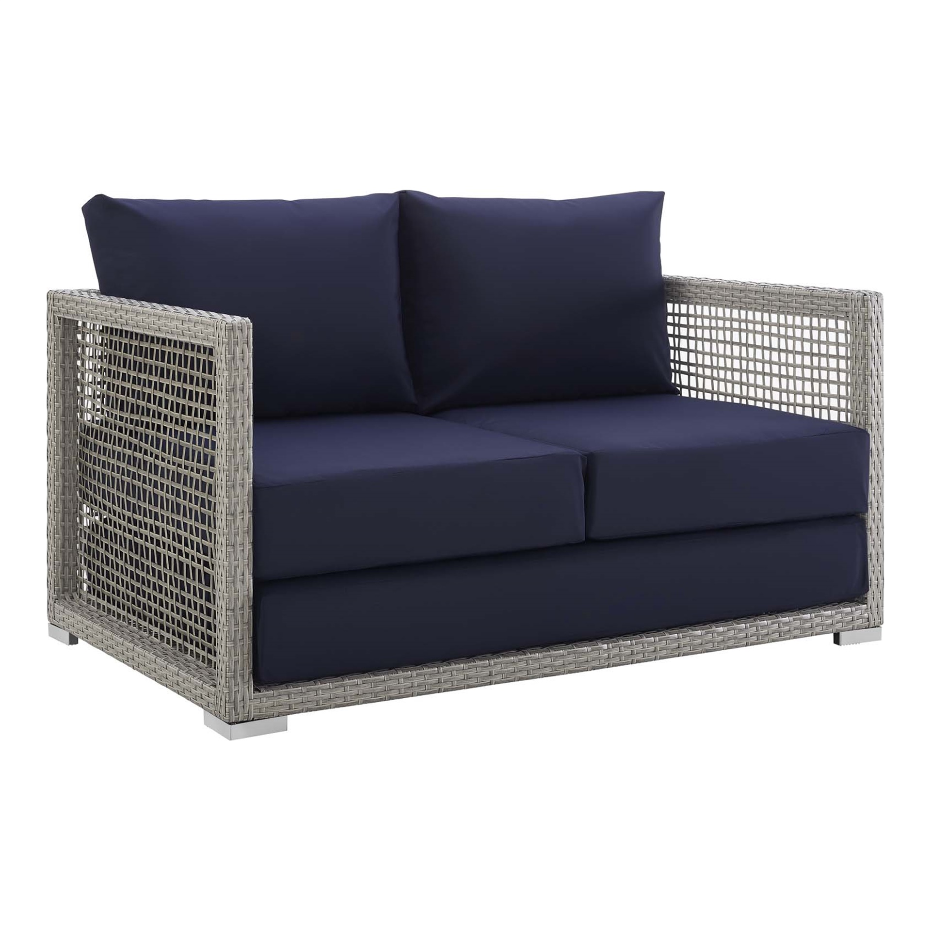 Aura Outdoor Patio Wicker Rattan Loveseat