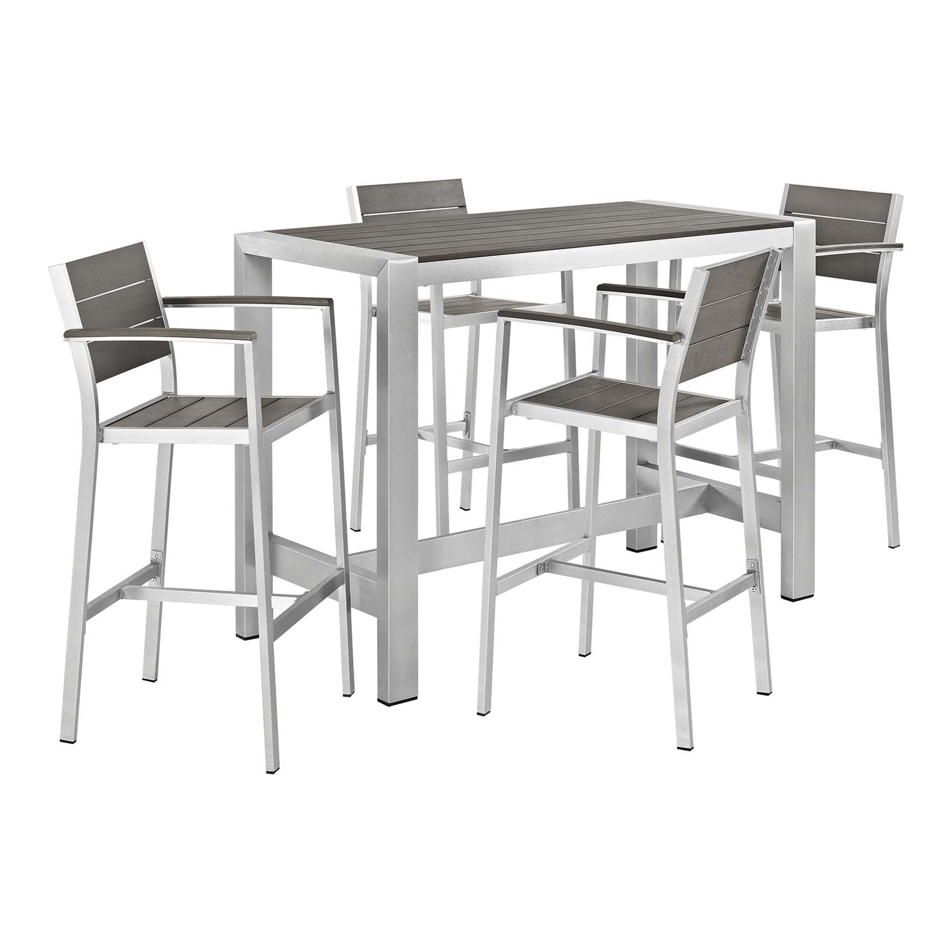 Shore 5Piece Outdoor Patio Aluminum Bar Set