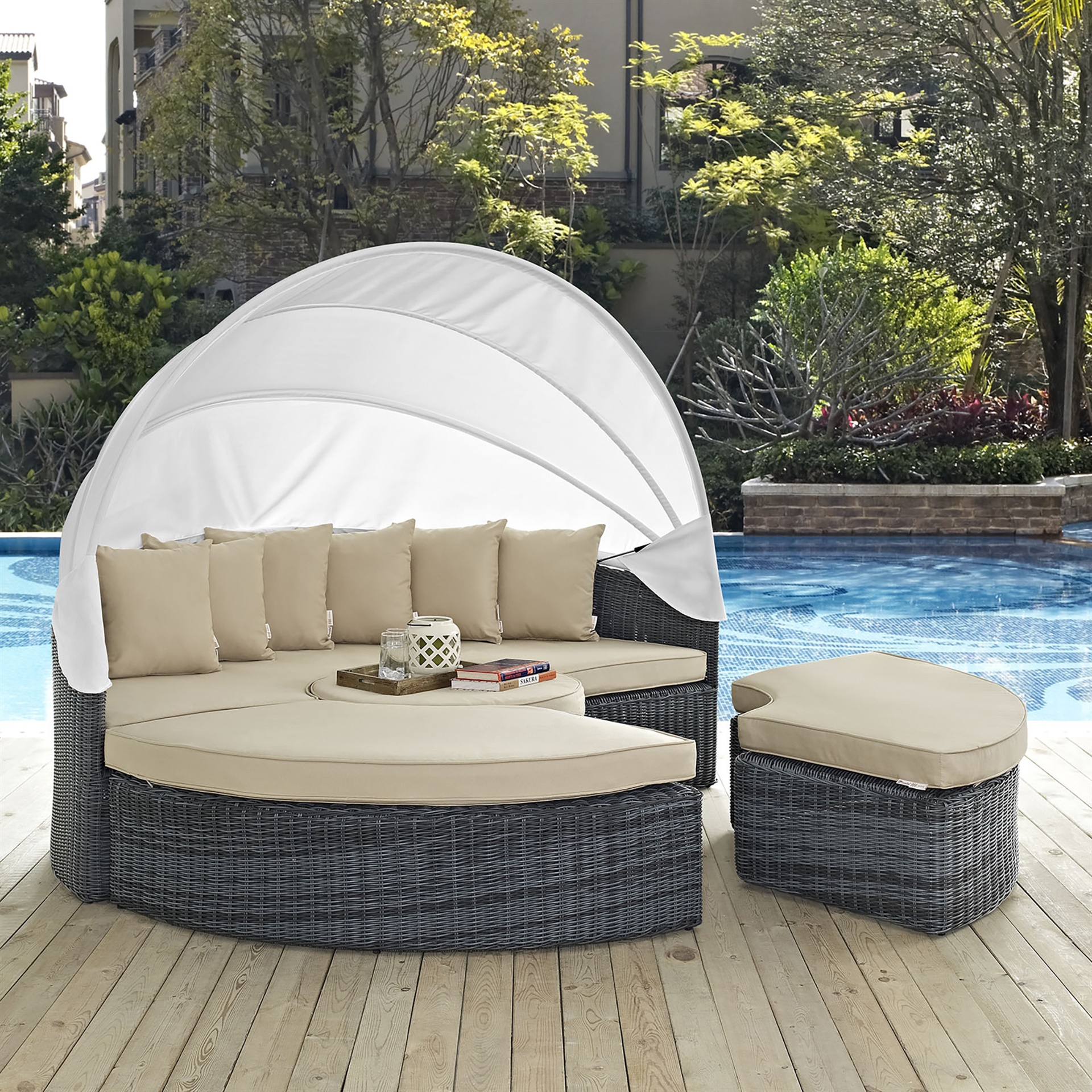 Summon Canopy Outdoor Patio Sunbrella Daybed