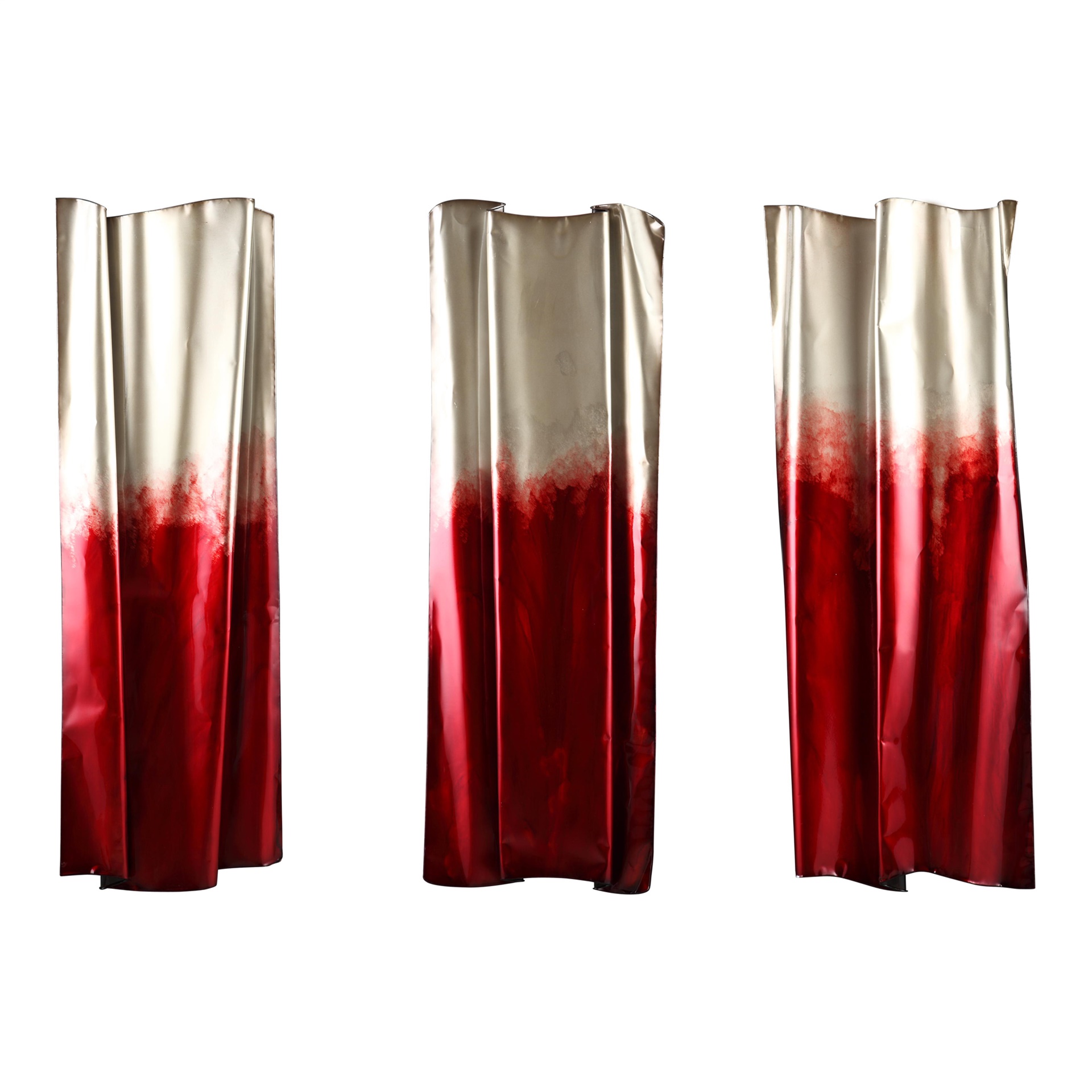 Red Shimmer Wall Decor (Set of 3)